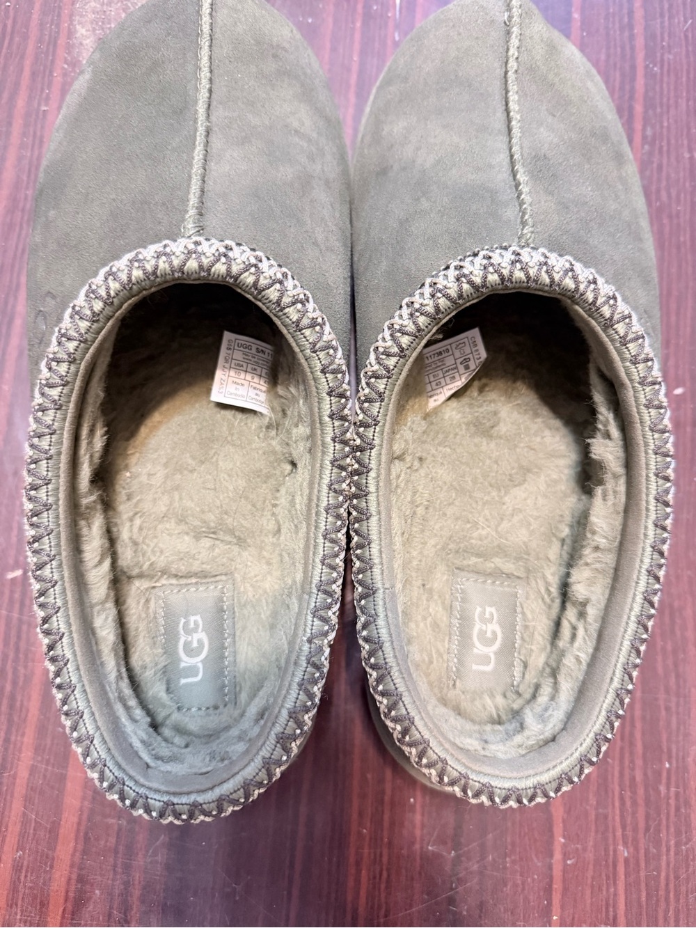 UGG Men's Olive Gray Suede Slip-On Loafers